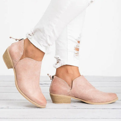 Vintage-Style High Heel Ankle Boots