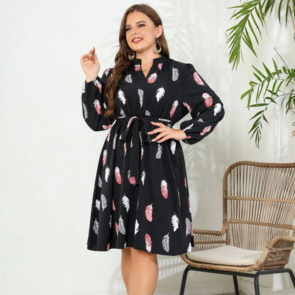 Plus Size African Style Maxi Dress with Ruffle Sleeves